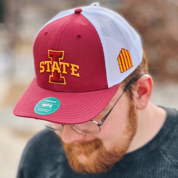 Legacy I-State & 5-Bar Side Patch Cardinal Structured Trucker Hat